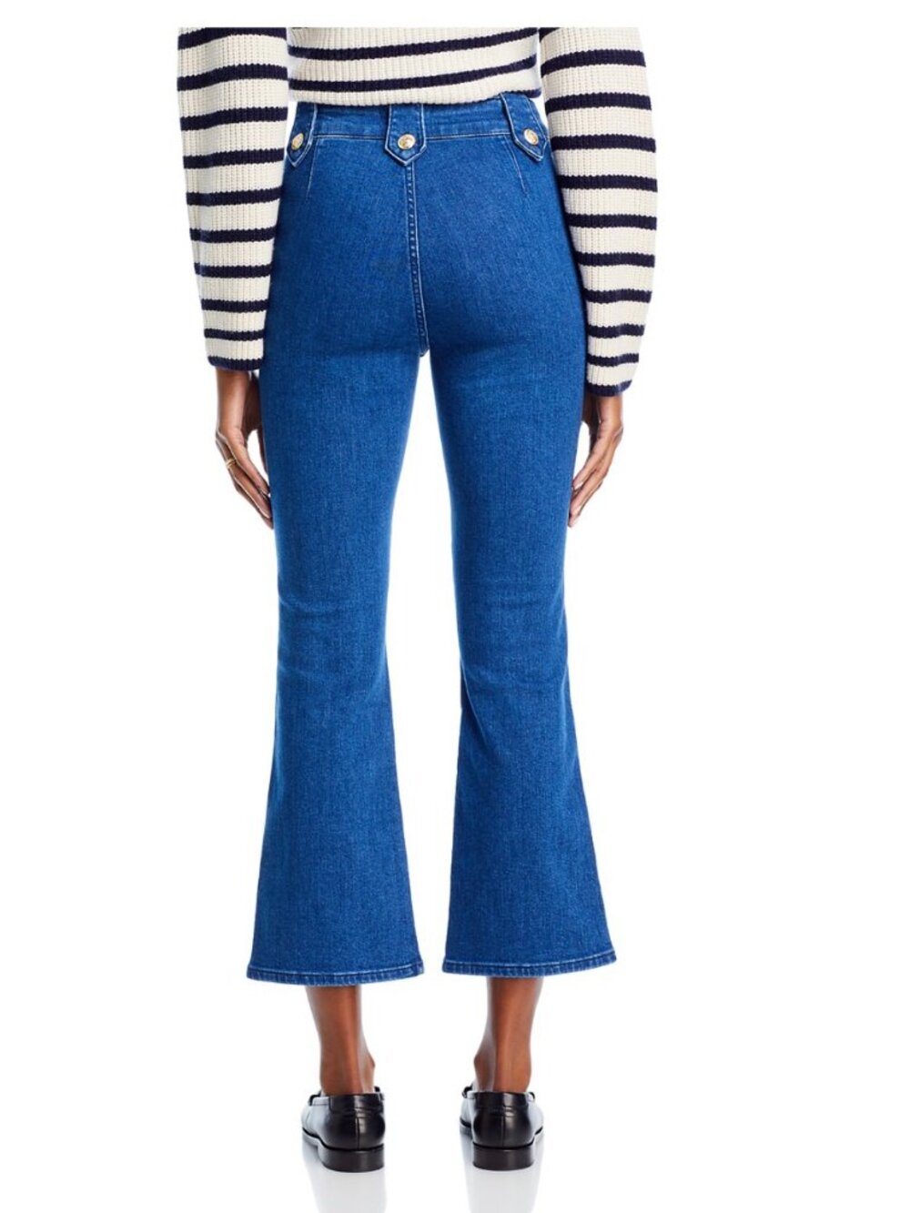NWT Derek Lam Robertson Cropped Flare Leg Jeans- Dark Wash- 26- MSRP $295 - Picture 2 of 13